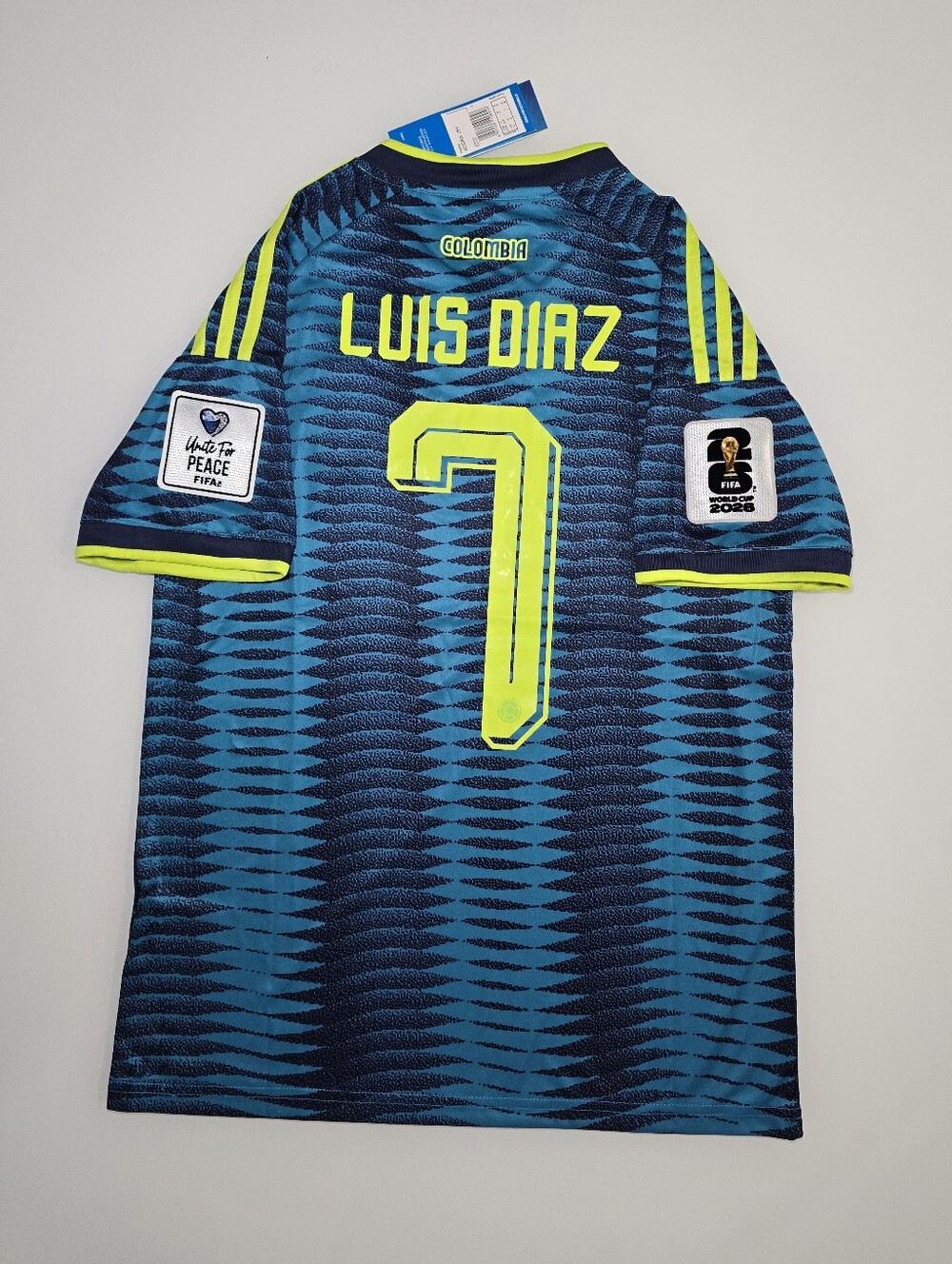 Othr Colombia Luis Diaz #7 Blue & Neon Yellow Soccer Jersey